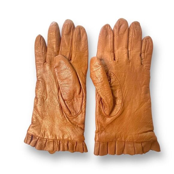 MIXIT Women's Ruffle Lined  Leather Hand‎ Gloves Medium - Picture 2 of 3